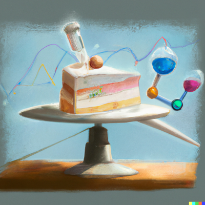 a scientifically decorated cake